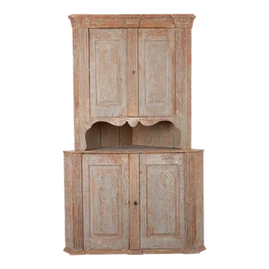 Swedish 19th Century Painted Corner Cabinet