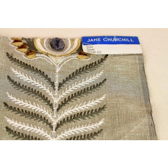 Jane Churchill Embroidered Peacock Lumbar Pillow For Sale - Image 12 of 13