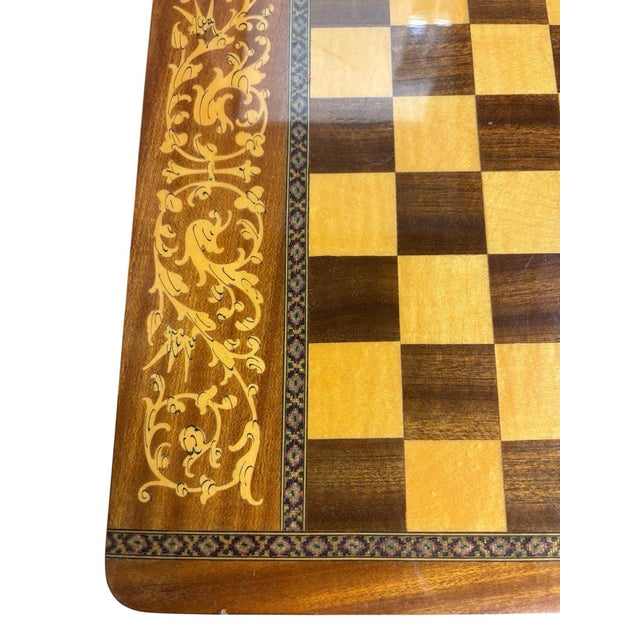 1970s Italian Marquetry Wood Chess/Game Table For Sale In New York - Image 6 of 6