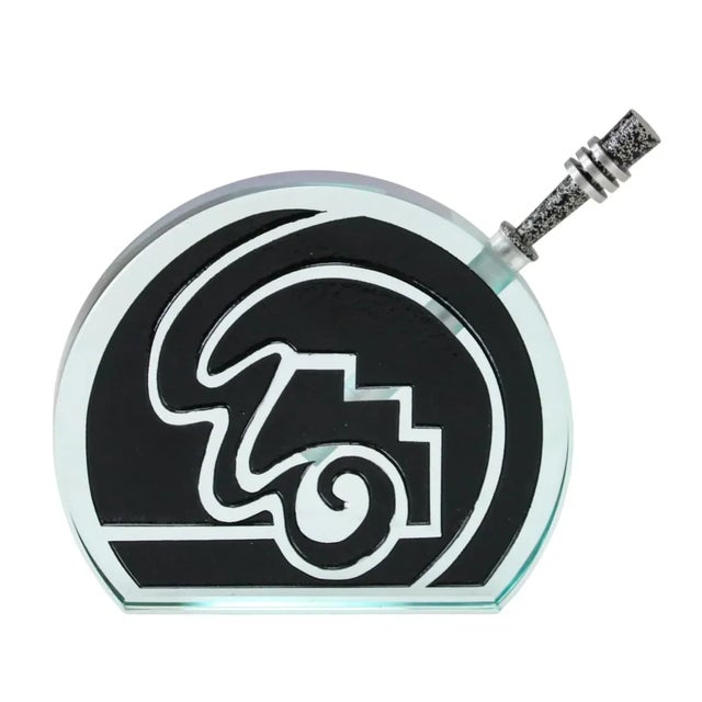 Purple 1990s Set of 2 Irving Glass Design Studio Art Glass Painted Bottles With Metal Stopper Signed For Sale - Image 8 of 9