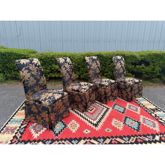 1970s Palm Beach Chic Chinoiserie Parsons Style Dining Chairs - Set of 4 For Sale In Charleston - Image 6 of 8