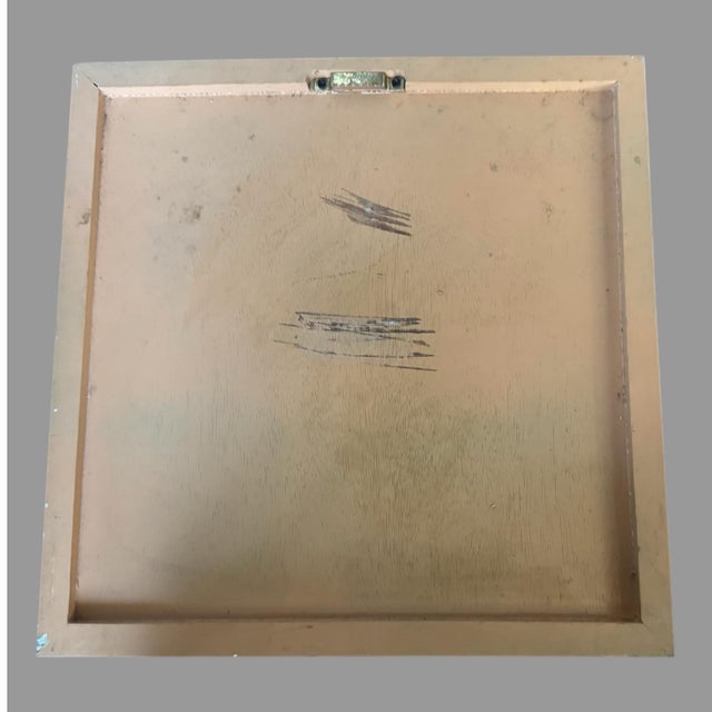 Vintage Blue & White Oriental Porcelain Mosaic Wall Hanging Tile Plaque In good condition showing some typical age-...