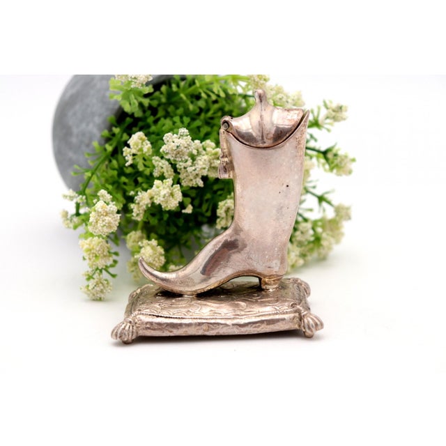 Silver Silver Boot Toothpick Holder For Sale - Image 8 of 8
