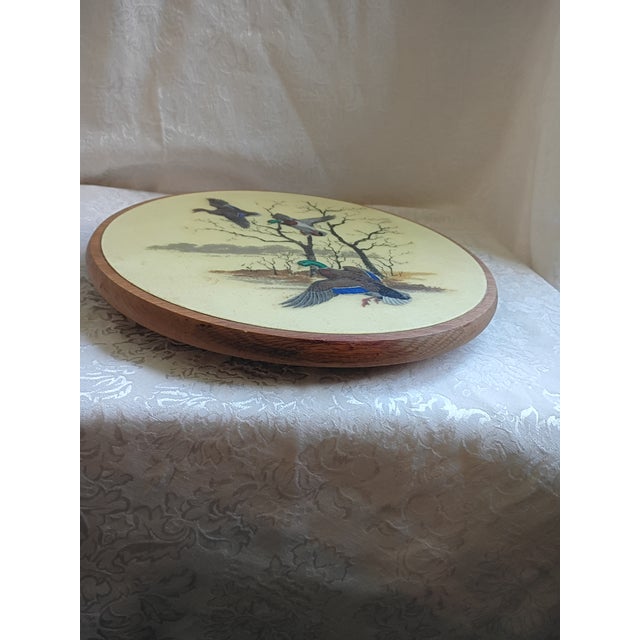 Mid-Century Modern 1960s Mid-Century Bacova Guild 14" Fiberglass Mallard Duck Lazy Susan by Grace B. Gilmore For Sale - Image 3 of 12