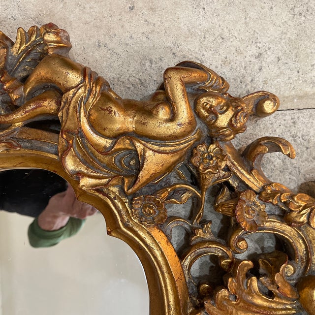 1940s 1940s Pair of French Carved Gilt Composite Mirrors French For Sale - Image 5 of 11