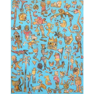 "A Jolly Day" Contemporary Pop Art Style Mixed-Media Painting by Tommy Lennartsson For Sale