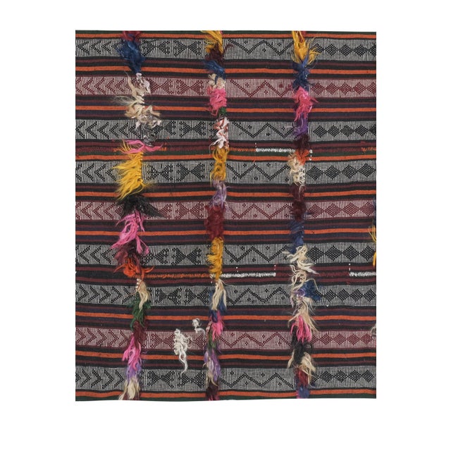 Mid-Century Modern Vintage Colorful Angora Wool Shaggy Rug 3'7" X 5'2" For Sale - Image 3 of 13