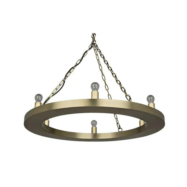 Mid-Century Modern NOIR Ciro Chandelier, Metal with Brass Finish For Sale - Image 3 of 5