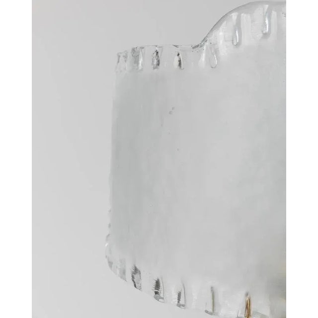 Vintage Murano Glass Table Lamp in White, Gold Metal Base, Frosted Glass Shade, Italy, 1980s For Sale - Image 4 of 11