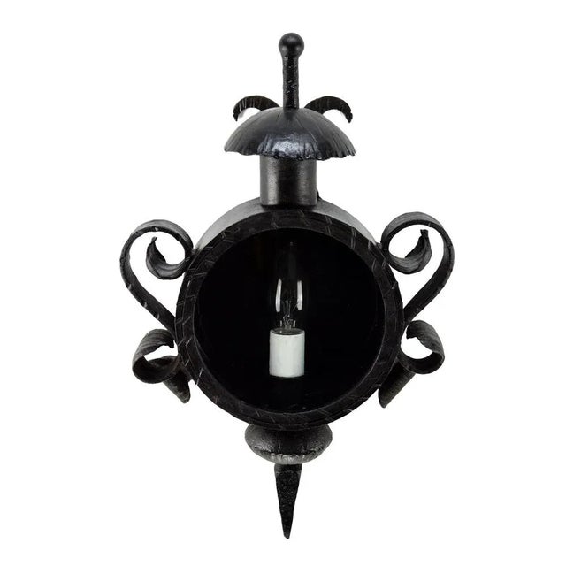 Metal Vintage Forged Wall Lantern For Sale - Image 7 of 7