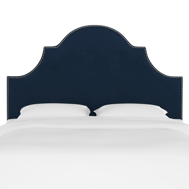 Transitional Halsted Headboard in Ink Classic Velvet, California King For Sale - Image 3 of 5