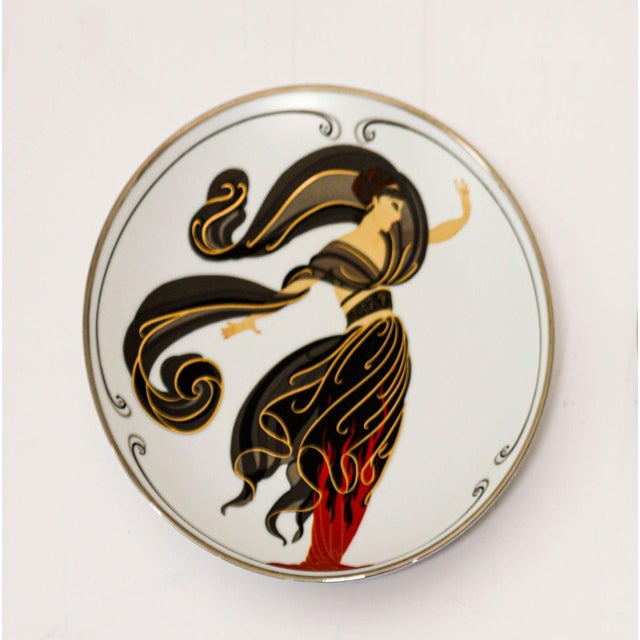 Art Deco Erté "Flames of Love" Sevenarts Porcelain Collector Plate Romain De Tirtoff For Sale - Image 3 of 4
