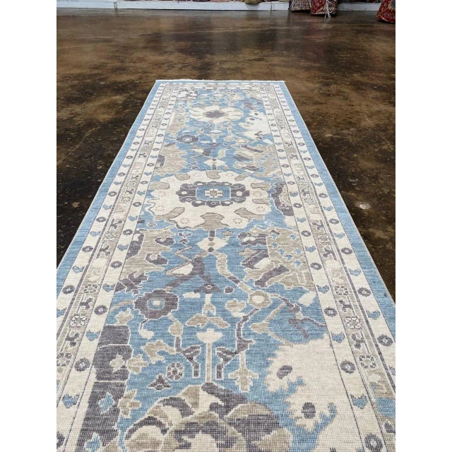 Turkish Oushak Area Rug 2'10" X 9'3" For Sale - Image 10 of 13
