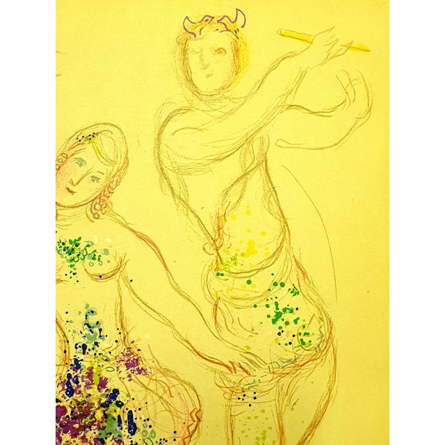 Wood Marc Chagall - Dahnis and Chloé - Original Lithograph 1969 For Sale - Image 7 of 8