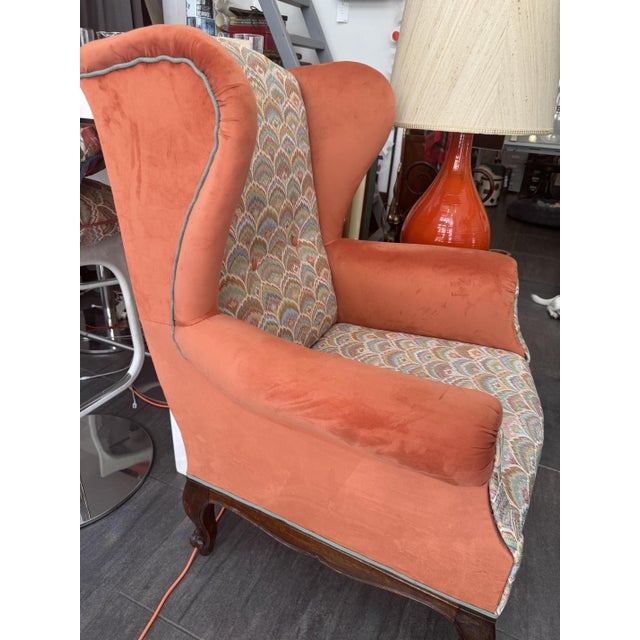 Wood Late 19th Century Wingback Chair For Sale - Image 7 of 9