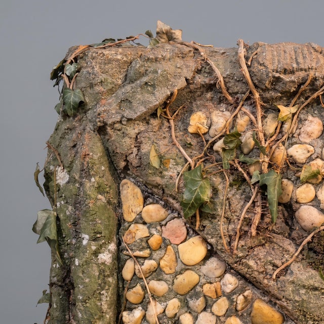 Early 20th Century Cement Planter with Faux Wood Decoration and Pebbles, Rockery, France For Sale - Image 10 of 13