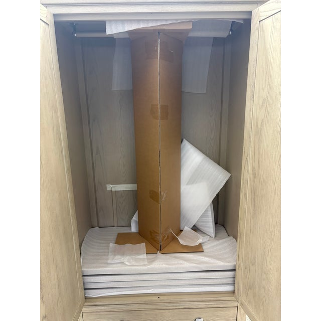 Wood Rh Maison Armoire (Wardrobe or Media) – Light Oak Solid Hardwood Construction | French-Inspired Design | Pewter Hardware For Sale - Image 7 of 18