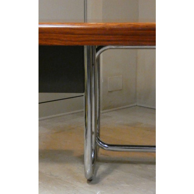 Mid-Century Modern Modernist Bauhaus Desk in Wood and Chromed Steel, France, 1950s For Sale - Image 3 of 18