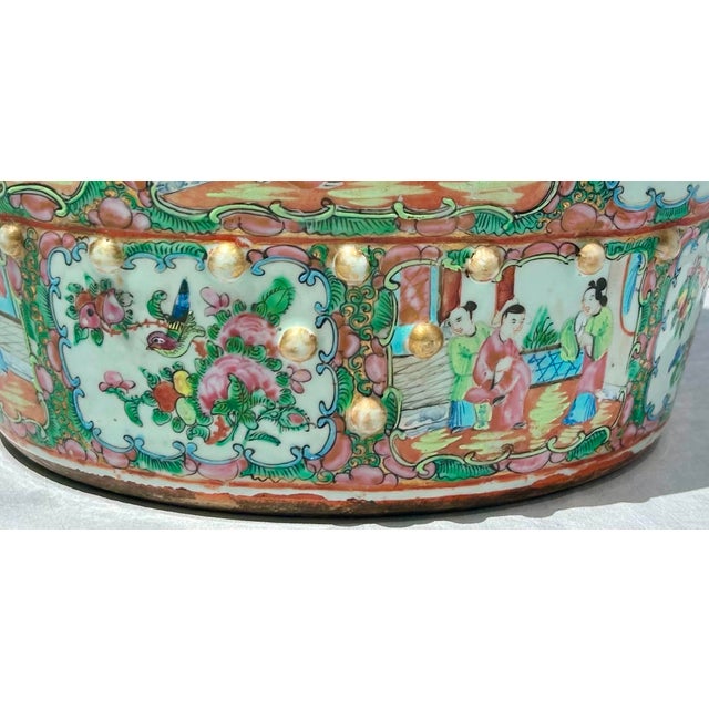 Antique Chinese Rose Medallion Porcelain Garden Seat, Circa 1850 For Sale - Image 4 of 11