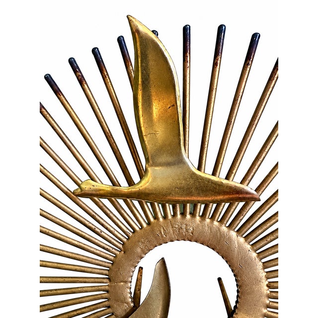 1970s 1970s Mid-Century Modern Brutalist Sunburst Bird Wall Sculptures – Exceptional Matching Pair in the Style of Curtis Jeré For Sale - Image 5 of 17