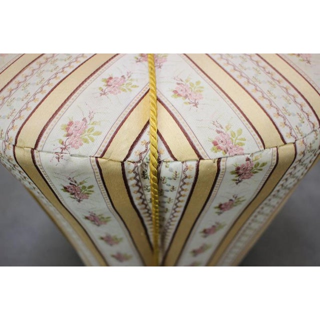 Czechoslovakian Floral Upholstered Ottoman by Jindřich Halabala, 1950s For Sale - Image 3 of 7