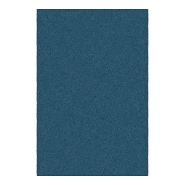 Dark Blue Rectangle Plain Rug from Marqqa For Sale
