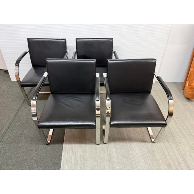 Brueton Cantilever Leather + Chrome Chair For Sale - Image 12 of 12