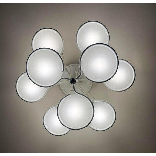 White Chandelier Mod. 2042-9 by Gino Sarfatti for Arteluce, Italy, 1960s This piece is attributed to the mentioned...