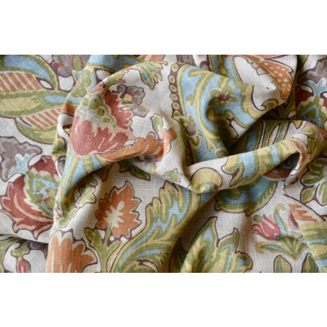 “Palomar” Jacobean-Style Printed Linen Fabric by Kravet- 1.75 Yards For Sale - Image 9 of 9