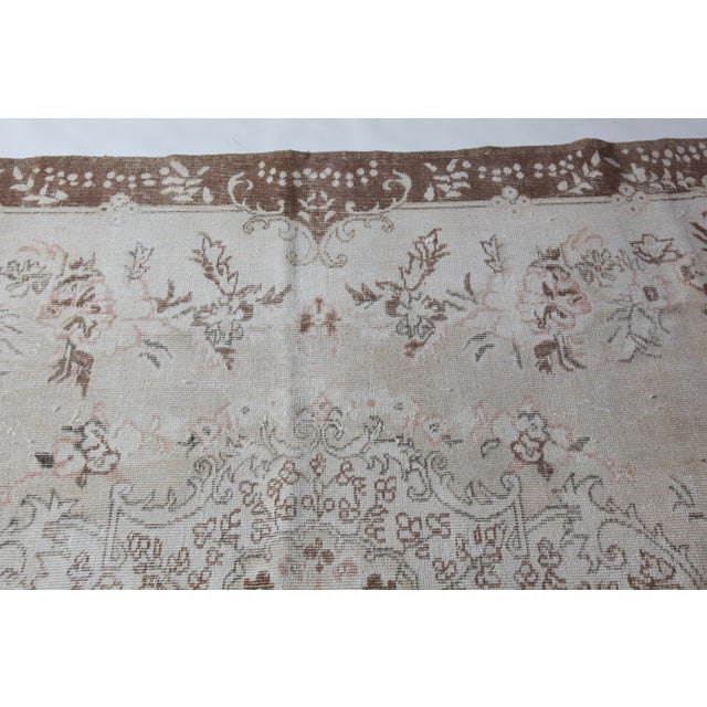 Authentic Anatolian Rug – Mid 20th Century Floral Geometry - 6' 7'' X 9' 11'' For Sale - Image 13 of 15