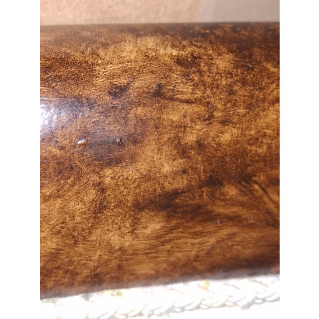 Late 20th Century William IV Style Burl Wood and Diamond Brocade Upholstered Armchair For Sale - Image 11 of 13