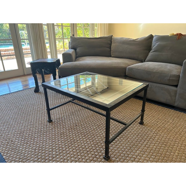 Italian Wrought Iron Coffee Table/Side Table with glass top