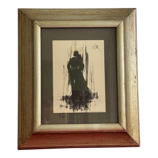 1970s Lee Burr Reynolds Vanguard Studio Framed Retro Print Romantic Couple Vintage For Sale