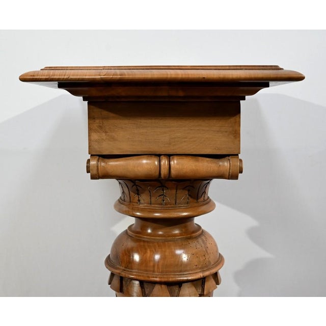 Wood Late 19th Century Louis XVI Style Walnut Column For Sale - Image 7 of 18