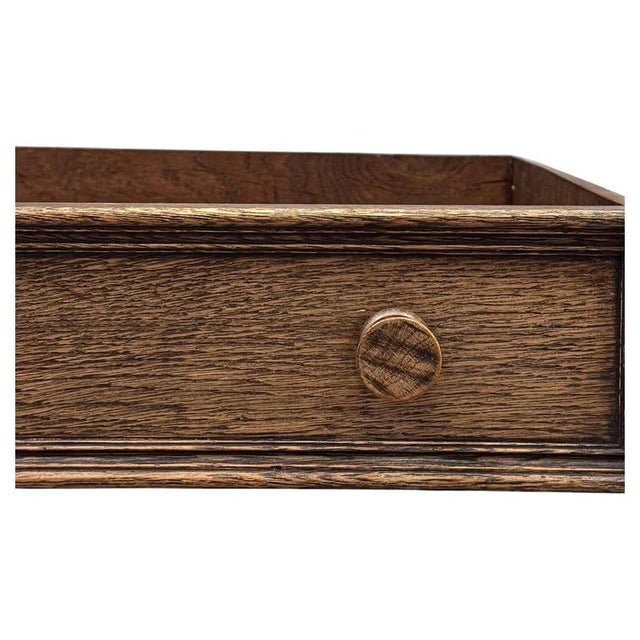 Early 20th Century Antique English Edwardian Oak Writing Desk For Sale - Image 5 of 13