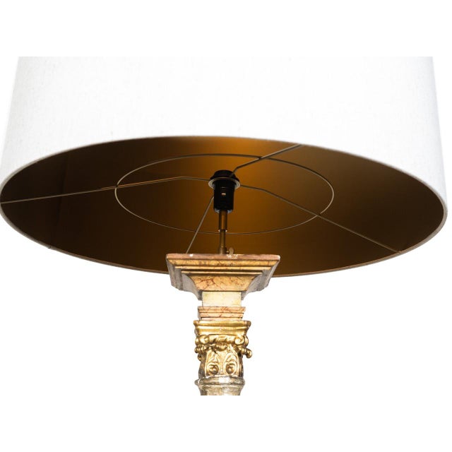 French Antique Torchere Floor Lamp For Sale - Image 3 of 5