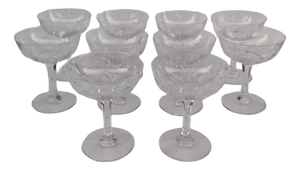 VIC Champagne Coupes in Crystal from Saint Louis, 1930s, Set of 10