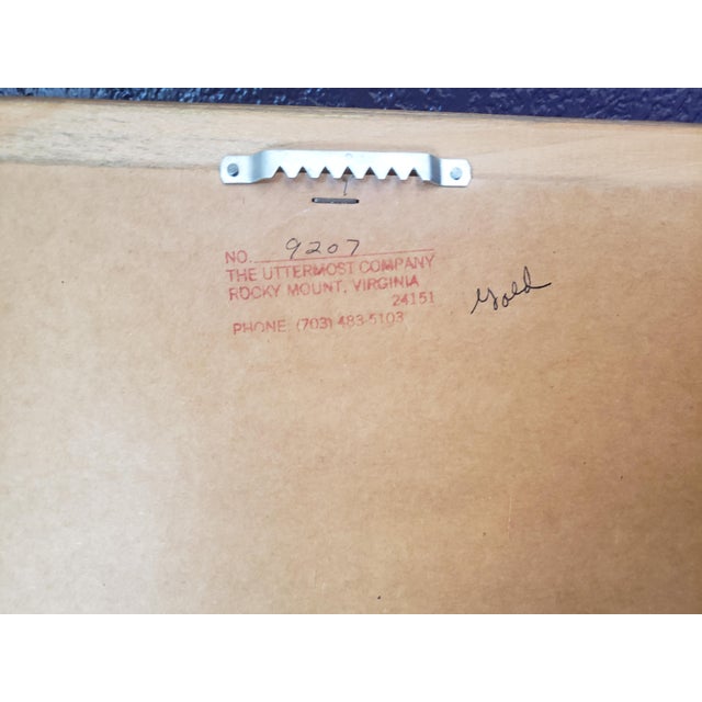 Vintage 1977 Alferio Maugeri Coastal Harbor Print - Original Uttermost Gold Frame For Sale In Los Angeles - Image 6 of 6
