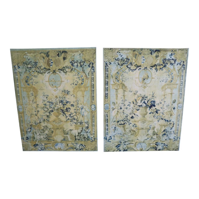 French Renaissance Style Wall Canvas-Pair For Sale