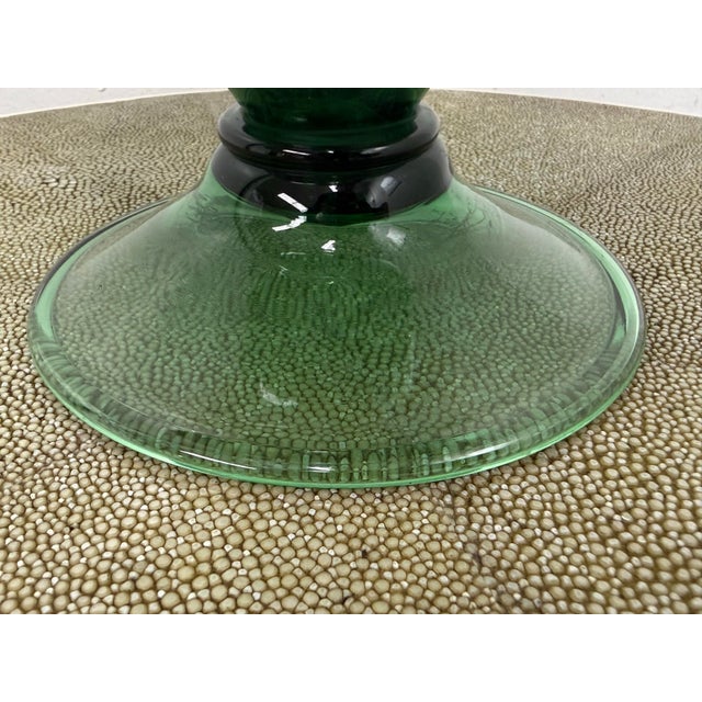 Italian Hand Blown Green Vessel With Stopper For Sale - Image 9 of 12