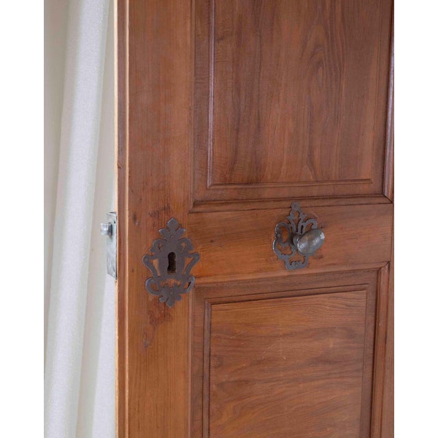 Neoclassical French 19th Century Double-sided Double-leaf Walnut Communication Door For Sale - Image 3 of 18