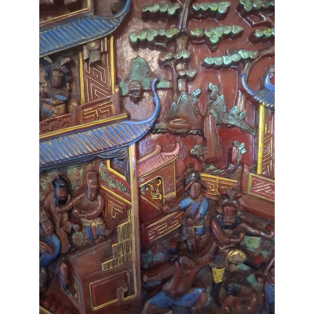 Intervention 4,The Imperial Courtyard" – Enhaced Vintage Chinese Relief Panel by Splendidus For Sale In Tampa - Image 6 of 12