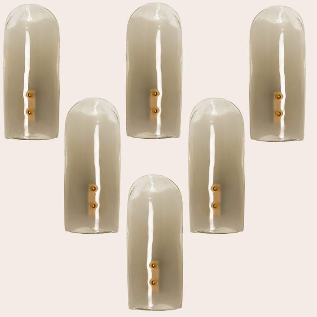 1960s Brass and Hand Blown Murano Glass Wall Lights by J.T. Kalmar, 1960s For Sale - Image 5 of 15