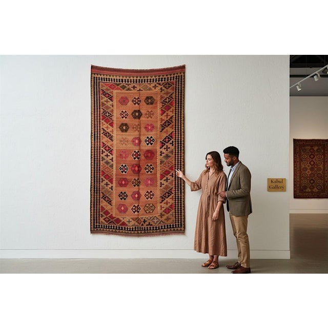 Brown Vintage Afghan Nomadic Kilim Rug For Sale - Image 8 of 18