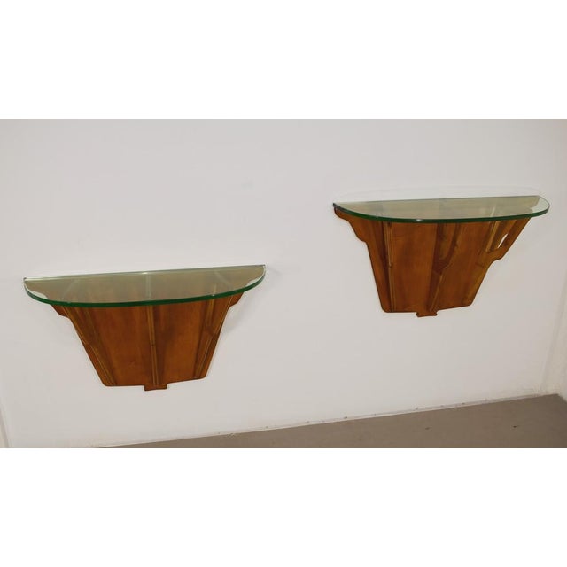 Wall Consoles, Italy, 1950s, Set of 2 For Sale - Image 4 of 15