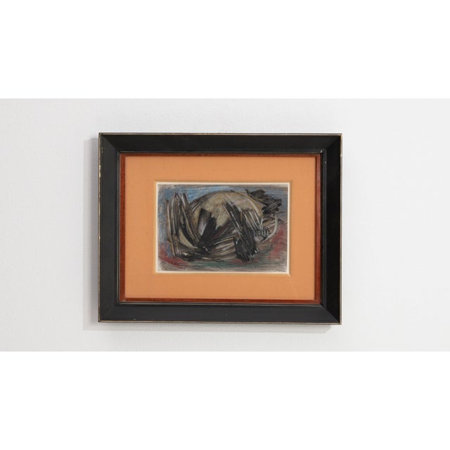 Mid 20th Century France Burnt Orange Wood Painting For Sale - Image 4 of 16