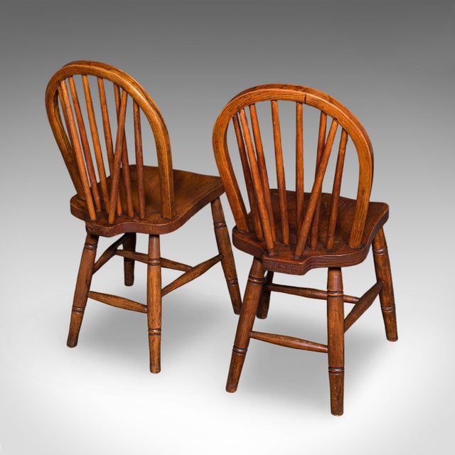 1930s Set of 4 Side Chairs, English Hoop Back Seats, Wwii, Broad Arrow, Reception Hall For Sale - Image 5 of 12