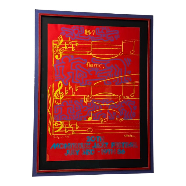 1986 Original Keith Haring and Andy Warhol Poster For Sale