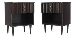 Mid Century Modern Ebonized Side Tables - a Pair