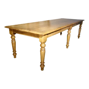 Contemporary 19th Century Style Solid Natural Italian Walnut Torino Carved Leg Table- Made to Order